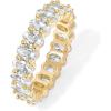 PAVOI 14K Gold Plated Rings – Oval Cubic Zirconia Love Ring and Eternity Ring – 5mm Stackable for Women(Yellow Gold)