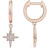 PAVOI 14K Gold Plated S925 Sterling Silver Post Lightweight Drop/Dangle Huggie Earrings for Women | Religious Ornament: Cross, Evil Eye, Clover, Celtic | Dainty Earrings for Women(Rose Gold)