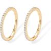 PAVOI 14K Gold Plated Solid 925 Sterling Silver CZ Simulated Diamond Stackable Ring Eternity Bands for Women(2-Pack Yellow Gold)
