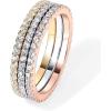 PAVOI 14K Gold Plated Solid 925 Sterling Silver CZ Simulated Diamond Stackable Ring Eternity Bands for Women(3-Pack Multicolor)