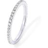 PAVOI 14K Gold Plated Solid 925 Sterling Silver CZ Simulated Diamond Stackable Ring Eternity Bands for Women(White Gold)