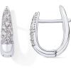 PAVOI 18K Gold Plated 925 Sterling Silver Posts Cubic Zirconia U Shaped Hoop Earrings | Hypoallergenic CZ Huggie Earrings for Women(White Gold)