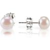 PAVOI 925 Sterling Silver, 14K Gold Plated, AAA+ Quality Handpicked Freshwater Cultured Stud Pearl Earrings(White Gold)