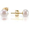 PAVOI 925 Sterling Silver, 14K Gold Plated, AAA+ Quality Handpicked Freshwater Cultured Stud Pearl Earrings(Yellow Gold)