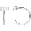 PAVOI 925 Sterling Silver Huggie Half Hoop Earrings | Hypoallergenic Minimalist Tiny Cartilage Earring(White Gold)
