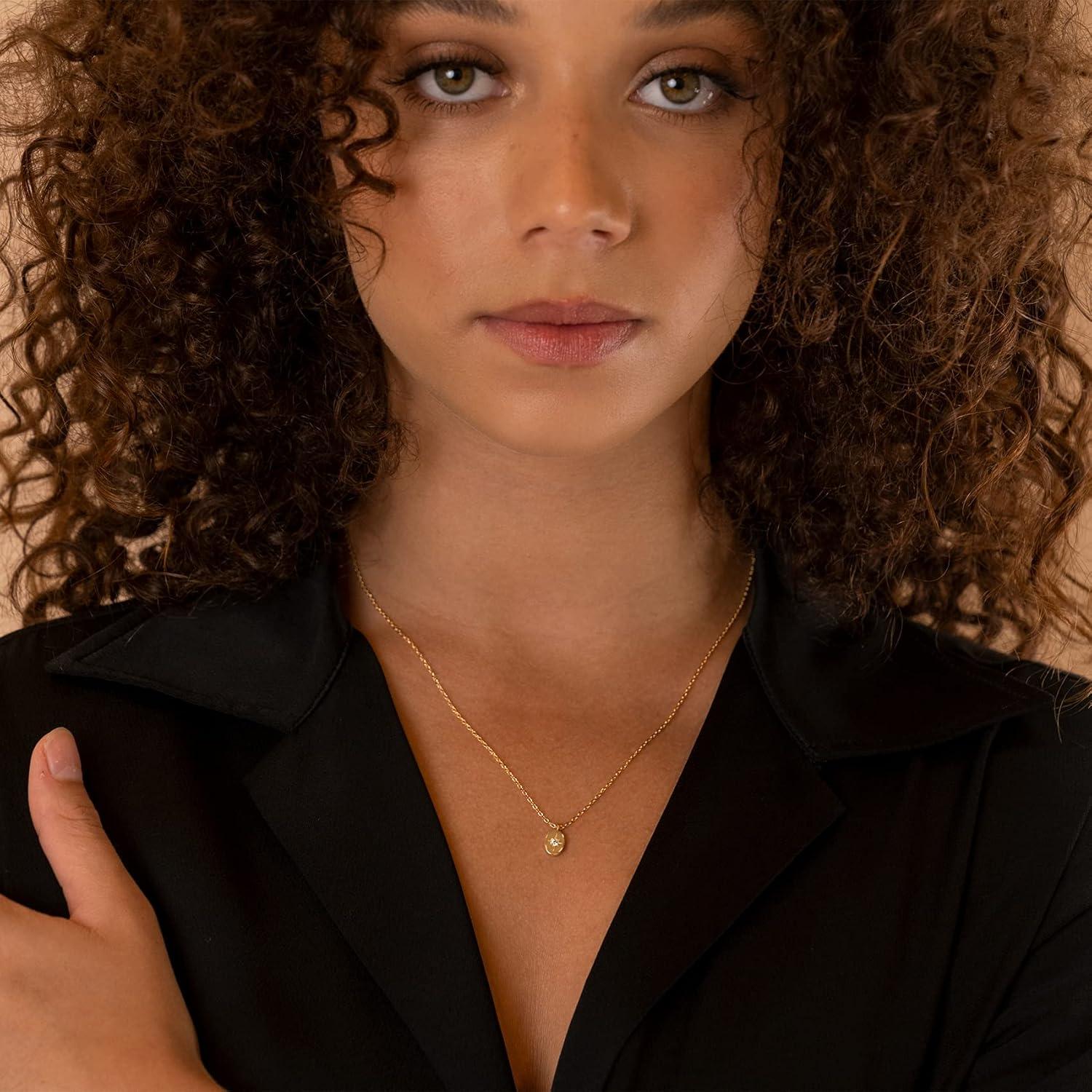 imagePAVOI 14K Gold Plated Engraved Coin Pendant Necklaces for Women Byzantine Coin Pendants Bohemian NecklaceYellow Gold