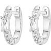 PAVOI 14K Gold Plated 925 Sterling Silver Post Cubic Zirconia Huggie Earrings | Small Gold Hoop Earrings for Women | CZ Stud Cuff Earring(White Gold)