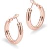 PAVOI 14K Gold Plated 925 Sterling Silver Post Hoops | Lightweight Chunky Hoops Huggies | Thick Gold Hoop Earrings for Women(30.0 Millimeters)