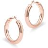 PAVOI 14K Gold Plated 925 Sterling Silver Post Hoops | Lightweight Chunky Hoops Huggies | Thick Gold Hoop Earrings for Women(40.0 Millimeters)
