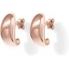 PAVOI 14K Gold Plated 925 Sterling Silver Post Huggie Earrings | Gold Dome Huggie Hoop Earrings for Women(Rose Gold)