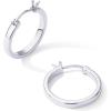 PAVOI 14K Gold Plated 925 Sterling Silver Post Lightweight Hoops | 20mm – 30mm Earring | Gold Hoop Earrings for Women(White Gold)