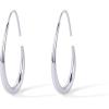 PAVOI 14K Gold Plated 925 Sterling Silver Post Lightweight Teardrop Hoop Earrings for Women | Large Oval Pull-Through Statement Earrings(White Gold)