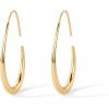 PAVOI 14K Gold Plated 925 Sterling Silver Post Lightweight Teardrop Hoop Earrings for Women | Large Oval Pull-Through Statement Earrings(Yellow Gold)