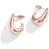 PAVOI 14K Gold Plated 925 Sterling Silver Post Statement Huggie Earrings | Gold Dome Hoop Earrings for Women(Rose Gold)
