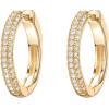 PAVOI 14K Gold Plated 925 Sterling Silver Posts Cubic Zirconia Hoop Earrings for Women | Halo CZ Gold Huggie Hoops(Yellow Gold)