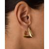 PAVOI 14K Gold Plated 925 Sterling Silver Posts Geometric Hoop Earrings for Women | Trendy Geo Long Oval U-Shaped Link Triangle Huggie Hoops Earring(Triangle)