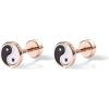 PAVOI 14K Gold Plated 925 Sterling Silver Posts Pair of Flat Back Stud Earrings for Women | Cartilage Helix Piercing | Heart Moon Snake Smiley Butterfly Yin and Yang North Star Earring(Yin and Yang)