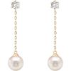 PAVOI 14K Gold Plated 925 Sterling Silver Posts Shell Pearl Dangle Drop Earrings | Bridal Pearl Earrings for Women(Single Pearl)