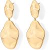 PAVOI 14K Gold Plated 925 Sterling Silver Posts Teardrop Statement Dangle Earrings | Lightweight Hammered Drop Dangle Earrings for Women(Yellow Gold)