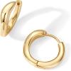 PAVOI 14K Gold Plated 925 Sterling Silver Posts Wavy Huggie Hoops | Twisted Wave Hoop Earrings for Women(Yellow Gold)