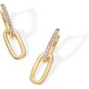 PAVOI 14K Gold Plated Convertible Paperclip Earrings for Women – Trendy Paper Clip Link Huggie Hoop Earrings – Chain Link Drop Dangle Hoops with Cubic Zirconia – Two-Toned Statement Jewelry(Yellow Gold)
