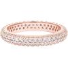 PAVOI 14K Gold Plated Cubic Zirconia Double Row Eternity Band for Women(Rose Gold)