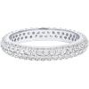 PAVOI 14K Gold Plated Cubic Zirconia Double Row Eternity Band for Women(White Gold)