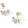 PAVOI 14K Gold Plated Cubic Zirconia Earrings Jacket for Women – 925 Sterling Silver Posts Dainty CZ Front and Back Double Studs – Statement Ear Jacket Earrings for Women(Yellow Gold)