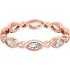 PAVOI 14K Gold Plated Cubic Zirconia Stackable Ring | Marquise Eternity Band For Women | Plated Gold Stacking Ring(Rose Gold)