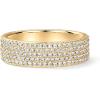 PAVOI 14K Gold Plated Cubic Zirconia Wide Eternity Statement Rings | CZ Stackable Wedding Band for Women(Yellow Gold)