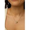 PAVOI 14K Gold Plated Dainty Interlock Pendant Necklace for Women | Circle Link Pendant Necklaces(Yellow Gold)