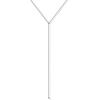 PAVOI 14K Gold Plated Drop Lariat Chain for Women – Gold Cubic Zirconia Long Necklace – Station Star Layered Beaded Y Necklace(White Gold)