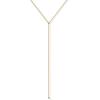 PAVOI 14K Gold Plated Drop Lariat Chain for Women – Gold Cubic Zirconia Long Necklace – Station Star Layered Beaded Y Necklace(Yellow Gold)