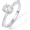 PAVOI 14K Gold Plated Engagement Ring for Women – Cubic Zirconia Wedding Band for Women – Oval Women’s Fake Engagement Ring(White Gold)