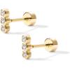 PAVOI 14K Gold Plated Flat Back Earrings | Solid 925 Sterling Silver Posts | Helix Cartilage Earrings for Women | Cubic Zirconia Stud Earrings | Trending Fashion Jewelry(Yellow Gold)
