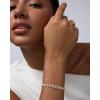 PAVOI 14K Gold Plated Marquise Cut Tennis Bracelet for Women – Cubic Zirconia Gold Tennis Bracelets for Women – Delicate Marquise CZ Bridal Jewelry for Wedding(White Gold)