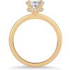 PAVOI 14K Gold Plated Simple 2.5CT Pear Cubic Zirconia Hidden Halo Eternity Ring Fake Bridal Wedding Promise Statement – Engagement Ring for Women(Yellow Gold)