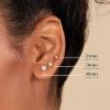 PAVOI 14K Gold Plated Solid 925 Sterling Silver Post Cubic Zirconia Stud Flat Back Earrings for Women | Cartilage Earring | Helix Piercing Jewelry | Small Stud Earrings for Women(Rose Gold)