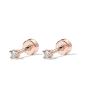 PAVOI 14K Gold Plated Solid 925 Sterling Silver Post Cubic Zirconia Stud Flat Back Earrings for Women | Cartilage Earring | Helix Piercing Jewelry | Small Stud Earrings for Women(Rose Gold)