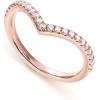 PAVOI 14K Gold Plated Sparkling Wishbone ‘V’ Ring for Women with Cubic Zirconia(Rose Gold)