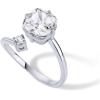 PAVOI 14K Yellow Plated Toi Et Moi 3CT Cushion Cut Cubic Zirconia Stone Wraparound Engagement Promise Ring for Women – Statement Ring(White Gold)
