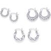 PAVOI 14K-18K Yellow Gold Plated 925 Sterling Silver Posts Three Pairs Small Hoop Earrings for Women – Statement Gold Hoop Earrings Set – Cubic Zirconia Rope Teardrop Chunky Huggie Earscape Piercings(White Gold)