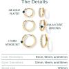 PAVOI 18K Gold Plated 925 Sterling Silver Posts 3 Pairs Hoop Earrings Set for Women | Huggie Earring Pack(Cubic Zirconia)