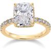PAVOI 14K Gold Plated 3.5CT Square Radiant Cubic Zirconia Engagement and Promise Ring for Women – Hidden Halo Ring(Yellow Gold)
