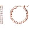 PAVOI 14K Gold Plated 925 Sterling Silver Post Cubic Zirconia Hoop Earrings for Women | Elegant Inside Out CZ Stone Hoop Earrings(Rose Gold)