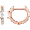 PAVOI 14K Gold Plated 925 Sterling Silver Post Cubic Zirconia Huggie Earrings | Small Gold Hoop Earrings for Women | CZ Stud Cuff Earring(Rose Gold)