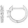 PAVOI 14K Gold Plated 925 Sterling Silver Post Cubic Zirconia Huggie Earrings | Small Gold Hoop Earrings for Women | CZ Stud Cuff Earring(White Gold)