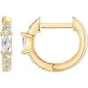PAVOI 14K Gold Plated 925 Sterling Silver Post Cubic Zirconia Huggie Earrings | Small Gold Hoop Earrings for Women | CZ Stud Cuff Earring(Yellow Gold)