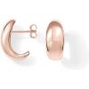PAVOI 14K Gold Plated 925 Sterling Silver Post Huggie Earrings | Gold Dome Huggie Hoop Earrings for Women(Rose Gold)
