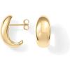 PAVOI 14K Gold Plated 925 Sterling Silver Post Huggie Earrings | Gold Dome Huggie Hoop Earrings for Women(Yellow Gold)